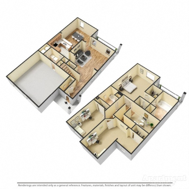 Floor plan for 3 beds, 2.5 baths, 2226 sqft